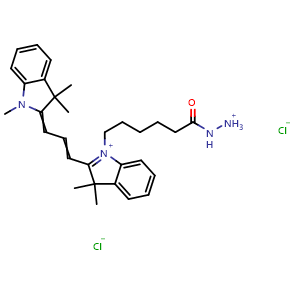 Chemical structure of Cyanine3 hydrazide , CAS 2695564-68-0, AChemBlock AD287101