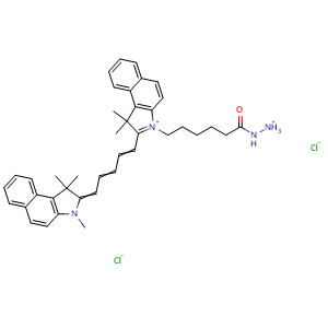 Chemical structure of Cyanine5.5 hydrazide , AChemBlock AD287103