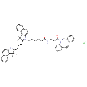 Chemical structure of Cyanine3.5 DBCO , AChemBlock AD287111