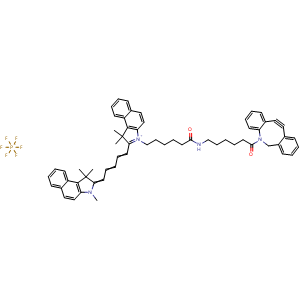 Chemical structure of Cyanine5.5 DBCO(PF6) , CAS 2643308-61-4, AChemBlock AD287119