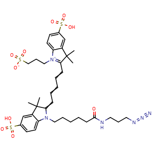 Chemical structure of TriSulfo-Cy5 azide , CAS 1782950-80-4, AChemBlock AD287124