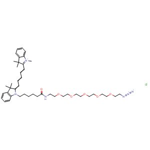 Chemical structure of Cyanine5-PEG5-azide , AChemBlock AD287125