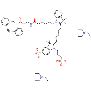 Chemical structure of TriSulfo-Cy5 DBCO(TEA) , CAS 1919829-64-3, AChemBlock AD287128