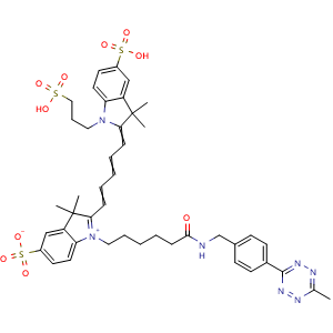 Chemical structure of TriSulfo-Cy5-methyltetrazine , CAS 1801924-46-8, AChemBlock AD287130