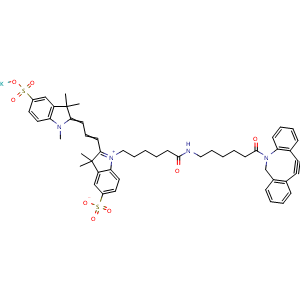 Chemical structure of Disulfo-Cy3-C6-DBCO , AChemBlock AD287132