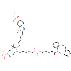 Chemical structure of Disulfo-Cy5-C6-DBCO , AChemBlock AD287133