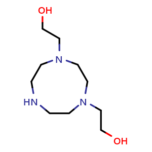 Chemical structure of 2-[4-(2-Hydroxyethyl)-1,4,7-triazonan-1-yl]ethan-1-ol , CAS 572925-33-8, AChemBlock AD287139