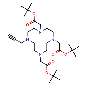 Chemical structure of DOTA-(COOt-Bu)3-CH2-alkynyl , CAS 1189194-64-6, AChemBlock AD287146