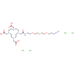 Chemical structure of DOTA-PEG3-azide , AChemBlock AD287151