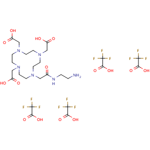 Chemical structure of DOTA-C2-NH2(TFA salt) , AChemBlock AD287153