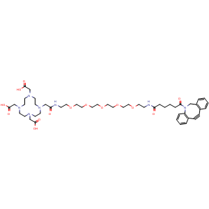 Chemical structure of DOTA-PEG5-C4-DBCO , AChemBlock AD287155