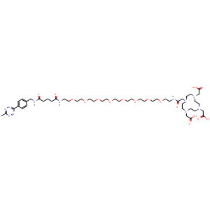 Chemical structure of DOTA-PEG8-NHCO-MeTz , AChemBlock AD287157