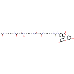 Chemical structure of Deferoxamine-fitc , AChemBlock AD287168