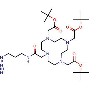 Chemical structure of DOTA-(COOt-Bu)3-azide , CAS 1402795-92-9, AChemBlock AD287171