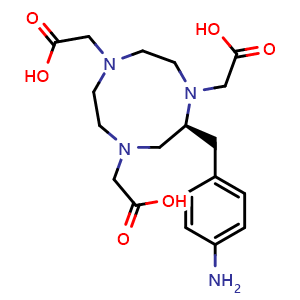 Chemical structure of NOTA-p-NH2-Bn , CAS 142131-37-1, AChemBlock AD287181