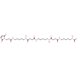 Chemical structure of Deferoxamine-maleimide , CAS 1638156-31-6, AChemBlock AD287185