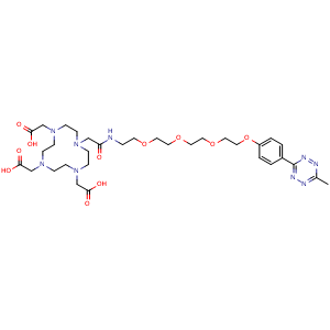 Chemical structure of DOTA-PEG4-MeTz , CAS 2756465-66-2, AChemBlock AD287191