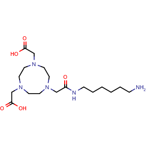 Chemical structure of NOTA-C6-amine , AChemBlock AD287193