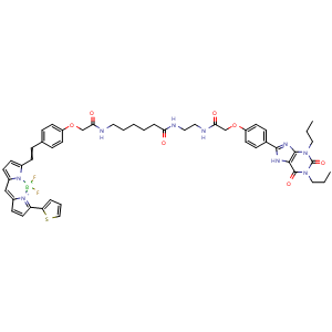 Chemical structure of XAC-X-BY630 Fluorescent adenosine receptor antagonist , CAS 690267-56-2, AChemBlock AD287196