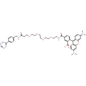 Chemical structure of TAMRA-PEG4-tetrazine , AChemBlock AD287202