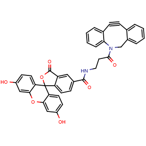 Chemical structure of 5-FAM DBCO , CAS 1384485-04-4, AChemBlock AD287211