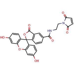 Chemical structure of 5-FAM maleimide , CAS 787632-00-2, AChemBlock AD287212