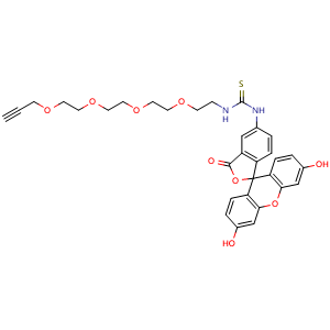 Chemical structure of 5-FITC-PEG4-alkyne , CAS 1927884-65-8, AChemBlock AD287214