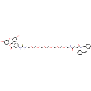 Chemical structure of 5-FITC-PEG6-DBCO , AChemBlock AD287231