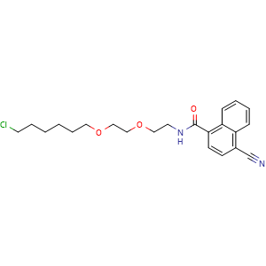 Chemical structure of N-(2-(2-((6-chlorohexyl)oxy)ethoxy)ethyl)-4-cyano-1-naphthamide , AChemBlock AD287248