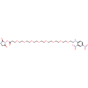 Chemical structure of DNP-PEG8-NHS ester , CAS 1369489-00-8, AChemBlock AD287261