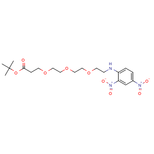 Chemical structure of DNP-PEG3-COOtBu , AChemBlock AD287263