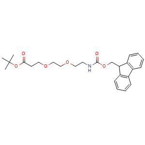 Chemical structure of FmocNH-PEG2-t-butyl ester , CAS 2140241-84-3, AChemBlock AD287275