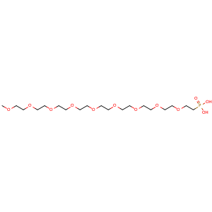 Chemical structure of m-PEG9-phosphonic acid , CAS 2055016-25-4, AChemBlock AD287288