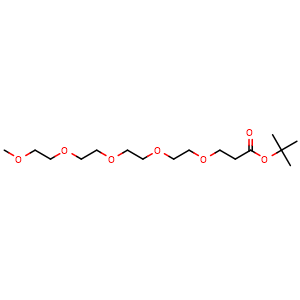 Chemical structure of m-PEG5-COOtBu , CAS 874208-93-2, AChemBlock AD287291