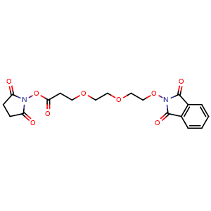 Chemical structure of NHPI-PEG2-C2-NHS ester , CAS 2101206-31-7, AChemBlock AD287302