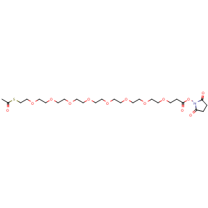 Chemical structure of AcS-PEG8-NHS , CAS 1070798-99-0, AChemBlock AD287327