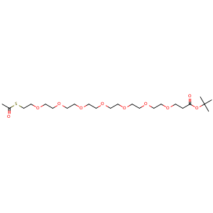 Chemical structure of AcS-PEG7-t-butyl ester , AChemBlock AD287331