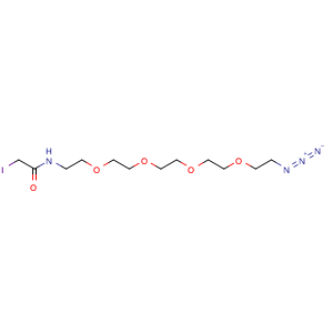 Chemical structure of Azido-PEG4-iodoacetamide , AChemBlock AD287341