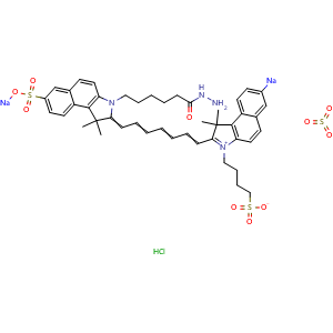 Chemical structure of DiSulfo-ICG hydrazide , AChemBlock AD287344
