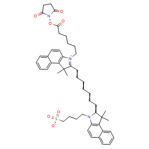 Chemical structure of ICG-NHS(mono-sulfo-cy7.5 NHS) , CAS 1622335-40-3, AChemBlock AD287351