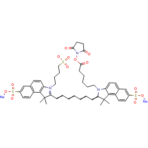 Chemical structure of Disulfo-ICG-NHS , AChemBlock AD287352