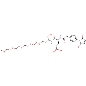 Chemical structure of MB-Glu(PEG6) , AChemBlock AD287364