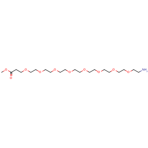 Chemical structure of NH2-PEG8-COOMe , CAS 1334177-90-0, AChemBlock AD287376