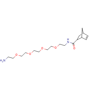 Chemical structure of Norbornene-PEG4-amine , AChemBlock AD287385