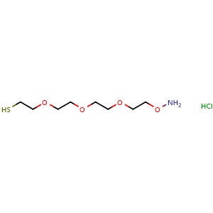 Chemical structure of Aminooxy-PEG3-thiol (HCl salt) , AChemBlock AD287399