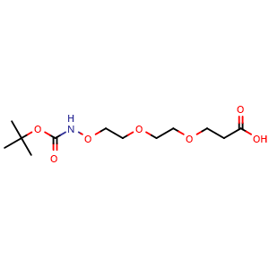 Chemical structure of t-Boc-Aminooxy-PEG2-acid , AChemBlock AD287405