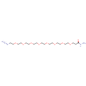 Chemical structure of Azido-PEG8-hydrazide , CAS 2353410-11-2, AChemBlock AD287410