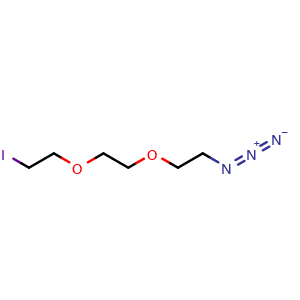 Chemical structure of Azido-PEG2-iodine , CAS 1309457-01-9, AChemBlock AD287417