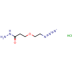 Chemical structure of Azido-PEG1-hydrazide hydrochloride , CAS 2446382-04-1, AChemBlock AD287422
