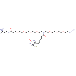 Chemical structure of N-(Azido-PEG3)-N-biotin-PEG4-CO-NH-diazirine , AChemBlock AD287428